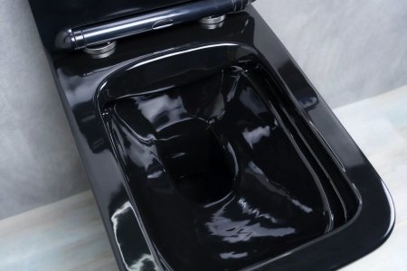 Унитаз подвесной GID Tr2144BL безободковый, черный глянцевый