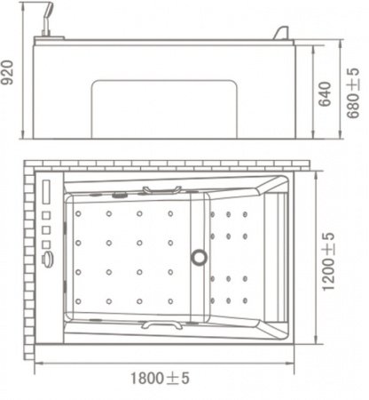 Акриловая гидромассажная ванна Orans OLS-BT65105 R