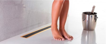 Душевой лоток Pestan Confluo Premium Gold Black Glass Line 650