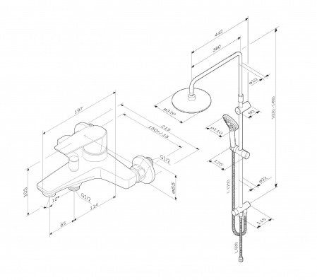 Душевая стойка Am.Pm Gem F40890A14 хром