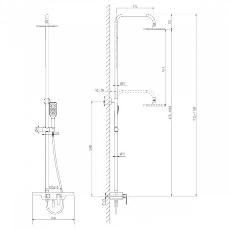 Душевая стойка Lemark Tropic LM7006C хром