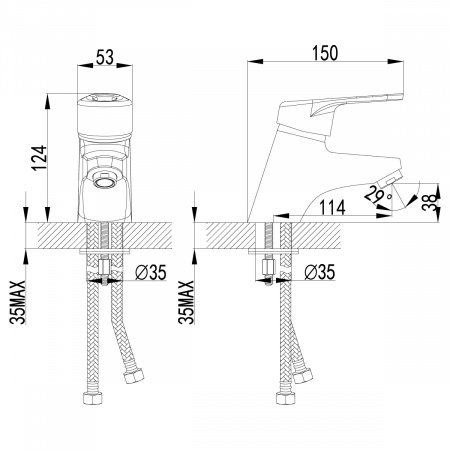 Смеситель для раковины Lemark Luna LM4106C хром
