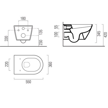 Унитаз подвесной безободковый GSI Kube X 941511 белый