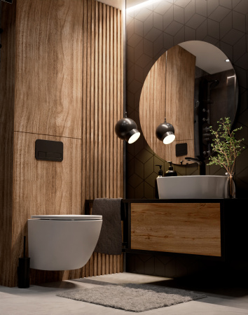 Унитаз подвесной безободковый AQUAme AQM2002MW белый матовый, с сиденьем микролифт