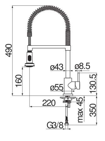Смеситель для кухни Nobili Live LV00300/3IX сталь