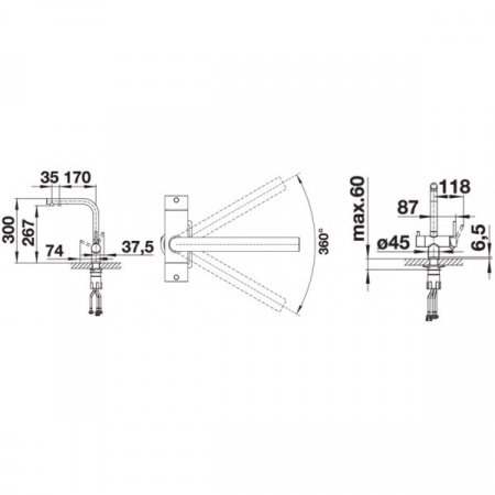 Смеситель для кухни Blanco Fontas II 526235 черный