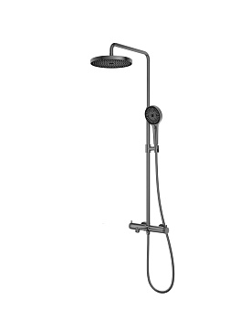 Душевая стойка со смесителем Vincea Rim VSFS-2RM1GM вороненая сталь