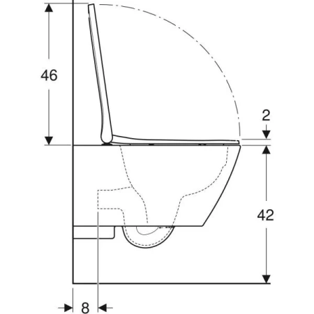 Унитаз с инсталляцией подвесной GEBERIT Smyle 500.153.37.1 клавиша смыва белый