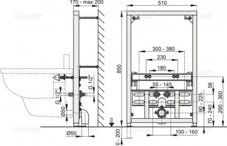 Инсталляция для биде AlcaPlast A105/850