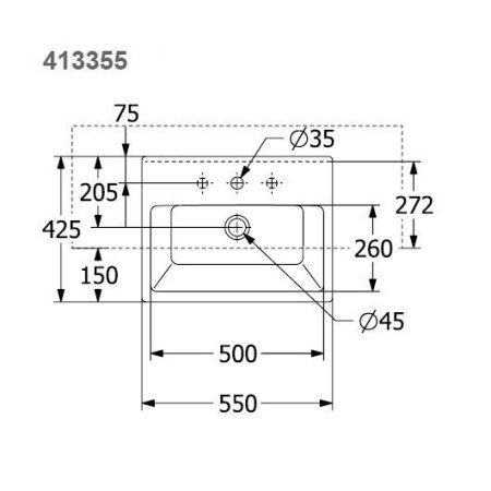 Раковина полувстраиваемая Villeroy & Boch Memento 55см 41335501 alpin