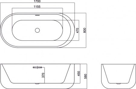 Акриловая ванна Black&White SB 109 Black