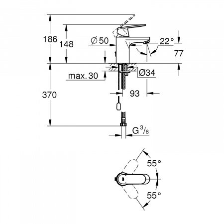 Смеситель для раковины Grohe Eurosmart Cosmopolitan 3282700E хром