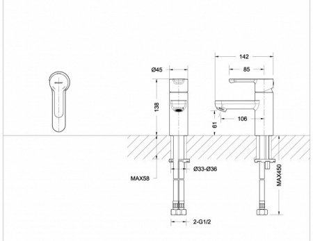 Смеситель для раковины Bravat Stream F13783C-3 хром
