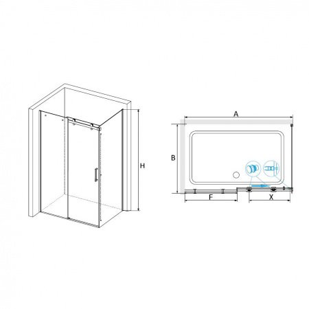 Душевой угол RGW Tornado 120x80x195 профиль хром, стекло прозрачное