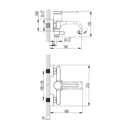 Смеситель для ванны с душевым набором AQUAme Asti AQM6412BG золото матовое