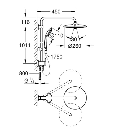Душевая стойка Grohe Euphoria System 27421002 хром