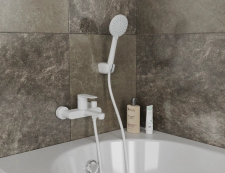 Смеситель на борт ванны D&K Bayern.Fürth DA1523208, белый матовый