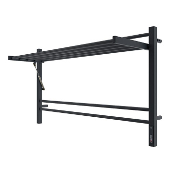 Полотенцесушитель электрический с полкой Terminus Горизонт П8 100х60 КС, черный муар