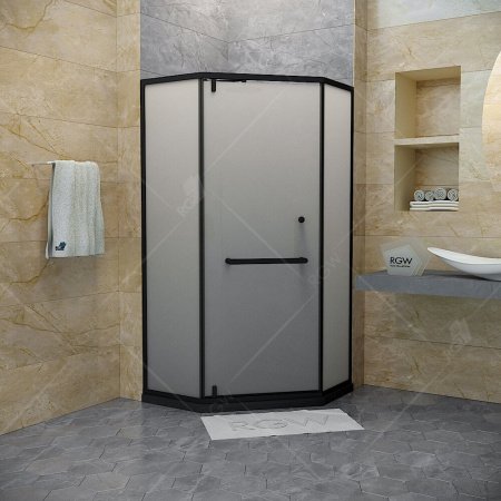 Душевой угол RGW Hotel 100x100x195 профиль черный, стекло матовое