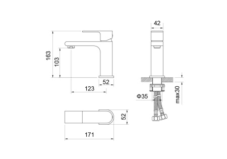 Смеситель для раковины Aquatek Лира AQ1410MB черный матовый