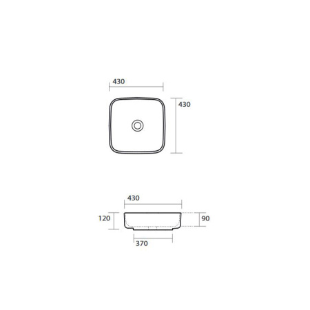 Раковина накладная 43см Kerasan Tribeca 460101 белый