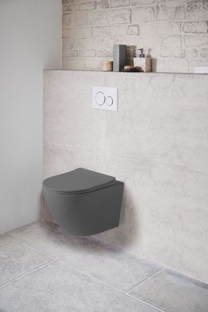 Унитаз подвесной безободковый Vincea Globo VT1-14SMA антрацит матовый, с сиденьем микролифт