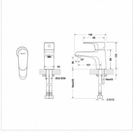 Смеситель для раковины Bravat Alfa F1120178CP хром