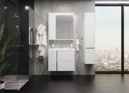 Зеркальный шкаф Акватон Стоун 80 с подсветкой 1A228302SXC80 Грецкий орех