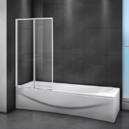 Шторка на ванну Cezares Relax V-2 80х140 профиль Белый стекло рифленое R