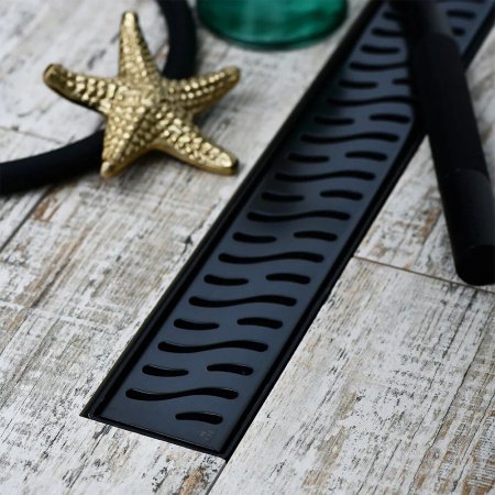 Душевой лоток 45см Veconi  Harmony V450HB решетка черный матовый