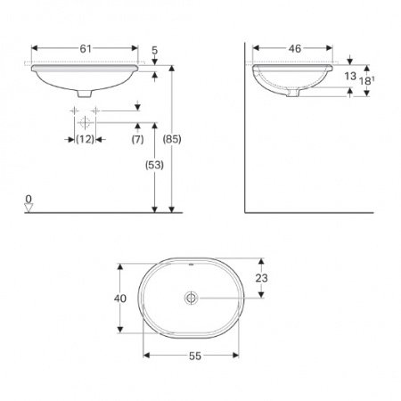 Раковина 55см Geberit VariForm 500.756.01.2