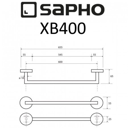 Полотенцедержатель Sapho X-ROUND BLACK XB400 черный
