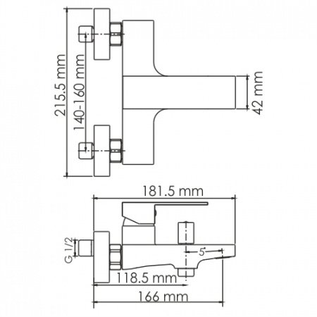 Смеситель для ванны с душем WasserKraft Abens 2001 черный матовый
