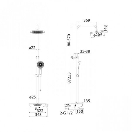 Душевая стойка IDDIS SpaHome SPASBBTi06 хром