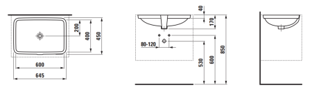 Раковина встраиваемая снизу 60см Laufen Pro 8.1196.9.000.109.1 белый
