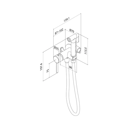 Гигиенический душ со смесителем IDDIS 005GMR0i08 графит матовый