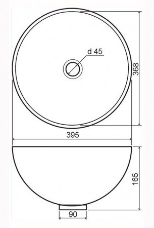 Раковина-чаша на полку или тумбу ALIENO 400х400 Altasan