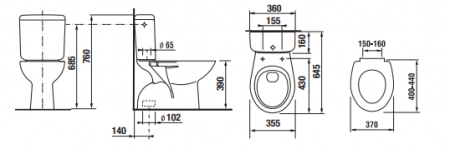 Унитаз напольный Jika Zeta 8.2539.7.000.242.1 белый, без сиденья