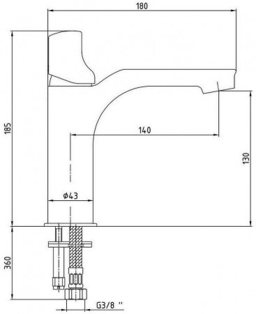 Смеситель для раковины E.C.A Myra 102108986HEX хром