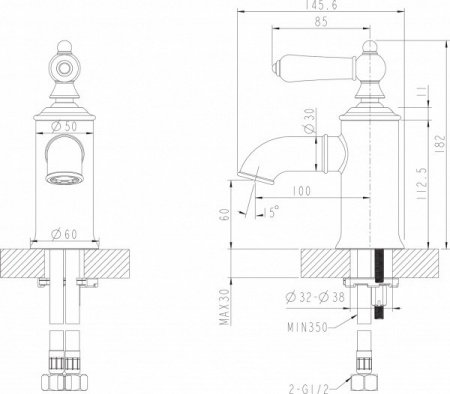 Смеситель для раковины Bravat Art F175109U бронза