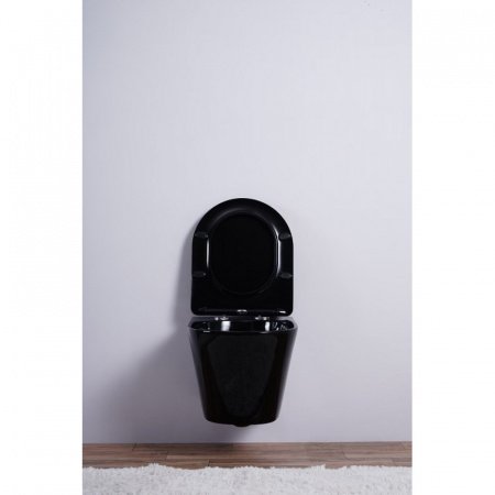 Унитаз подвесной Esbano CLAVEL черный, с сиденьем микролифт