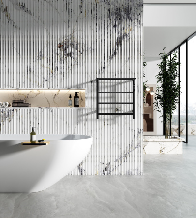 Полотенцесушитель электрический с полкой WONZON & WOGHAND BONN, Черный матовый (WW-AL402-MB)