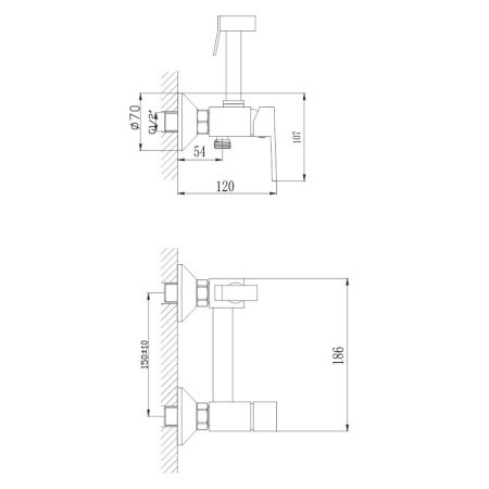 Гигиенический душ со смесителем Haiba HB5513-4 бронза матовая