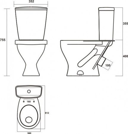 Унитаз-компакт Sanita Эталон комфорт ETLSACC01030713 с бачком и сиденьем микролифт