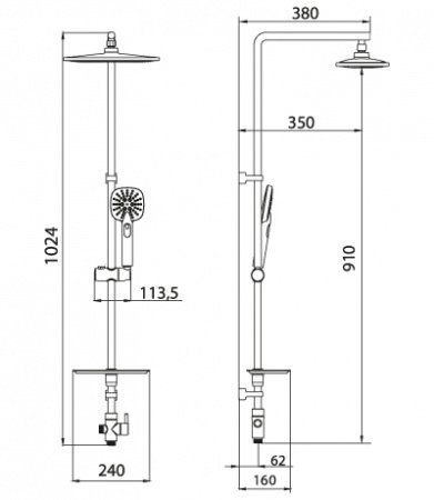 Душевая стойка Lemark Tropic LM8805C хром