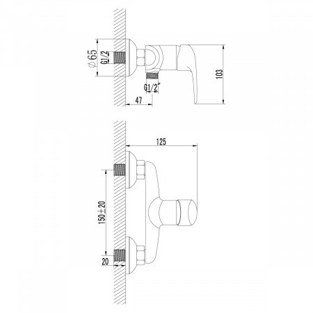 Смеситель для душа Lemark Pramen LM3303C хром