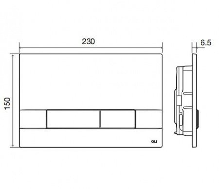 Кнопка смыва для унитазов OLI Pure 148302 хром матовый