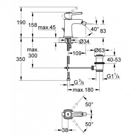 Смеситель для биде Grohe Grandera 23315GI0 хром/золото