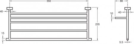 Полка для полотенец Jacob Delafon Mecanique E77882-CP Хром