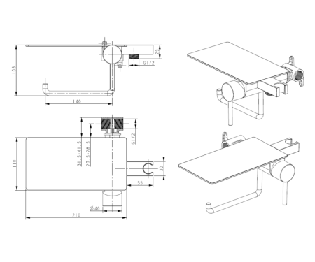 Гигиенический душ со смесителем Bronze de Luxe SCANDI 708/1BR, бронза